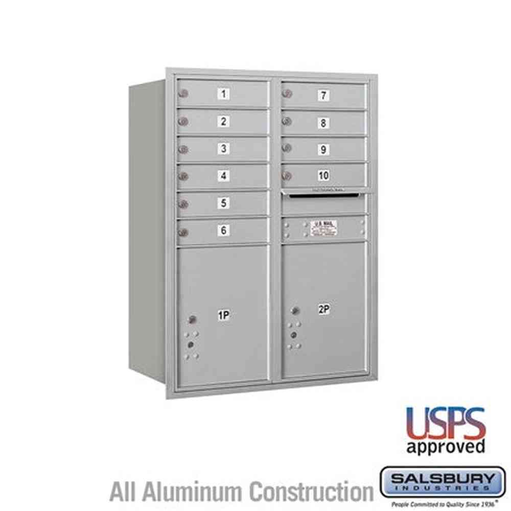 Salsbury Industries 3711D-10ARU aluminum horizontal mailbox usps access