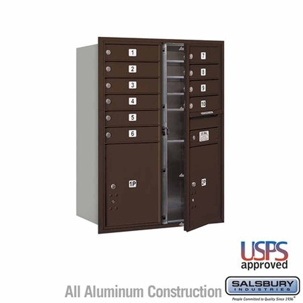 Salsbury Industries 3711D-10ZFU bronze horizontal mailbox usps access