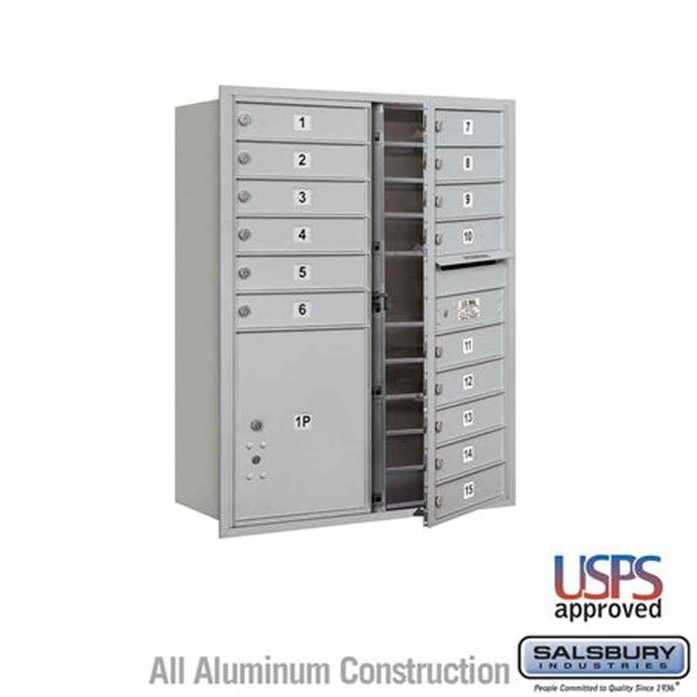 Salsbury Industries 3711D-15AFU aluminum horizontal mailbox usps access