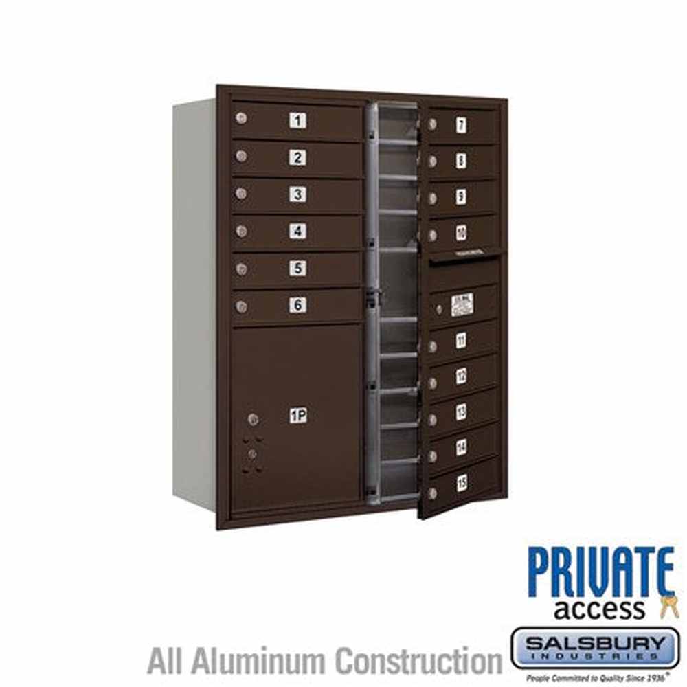 Salsbury Industries 3711D-15ZFP bronze horizontal mailbox private access