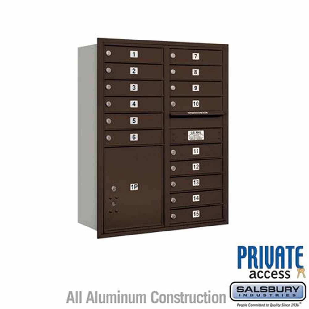 Salsbury Industries 3711D-15ZRP bronze horizontal mailbox private access