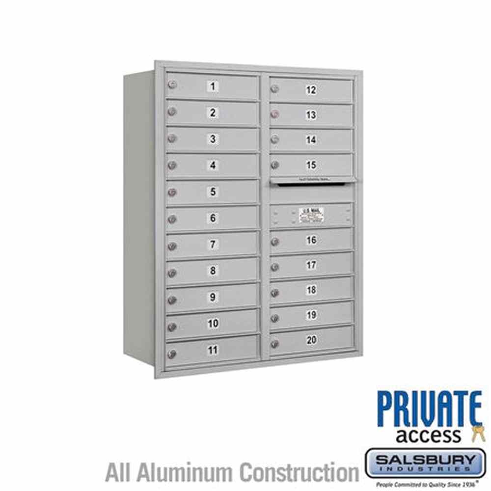 Salsbury Industries 3711D-20ARP aluminum horizontal mailbox private access