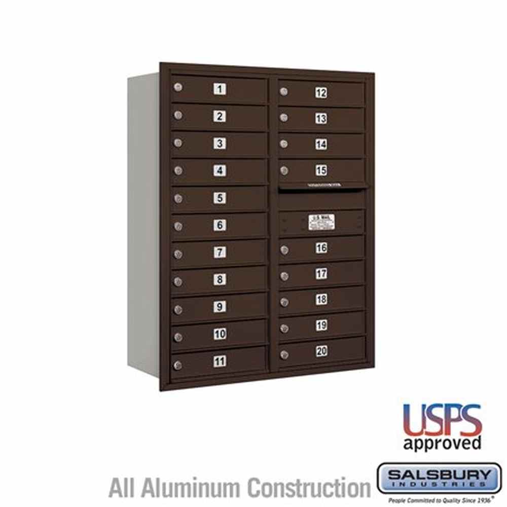 Salsbury Industries 3711D-20ZRU bronze horizontal mailbox usps access