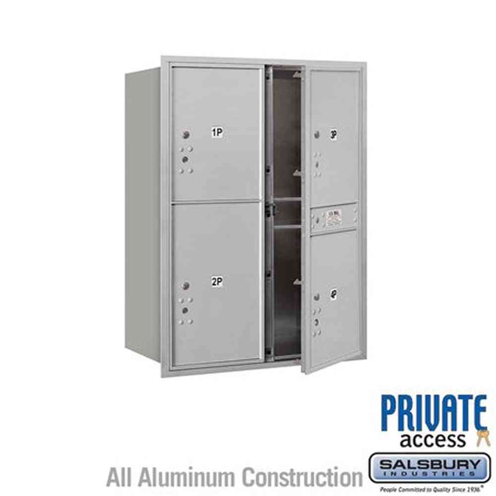 Salsbury Industries 3711D-4PAFP aluminum horizontal mailbox private access