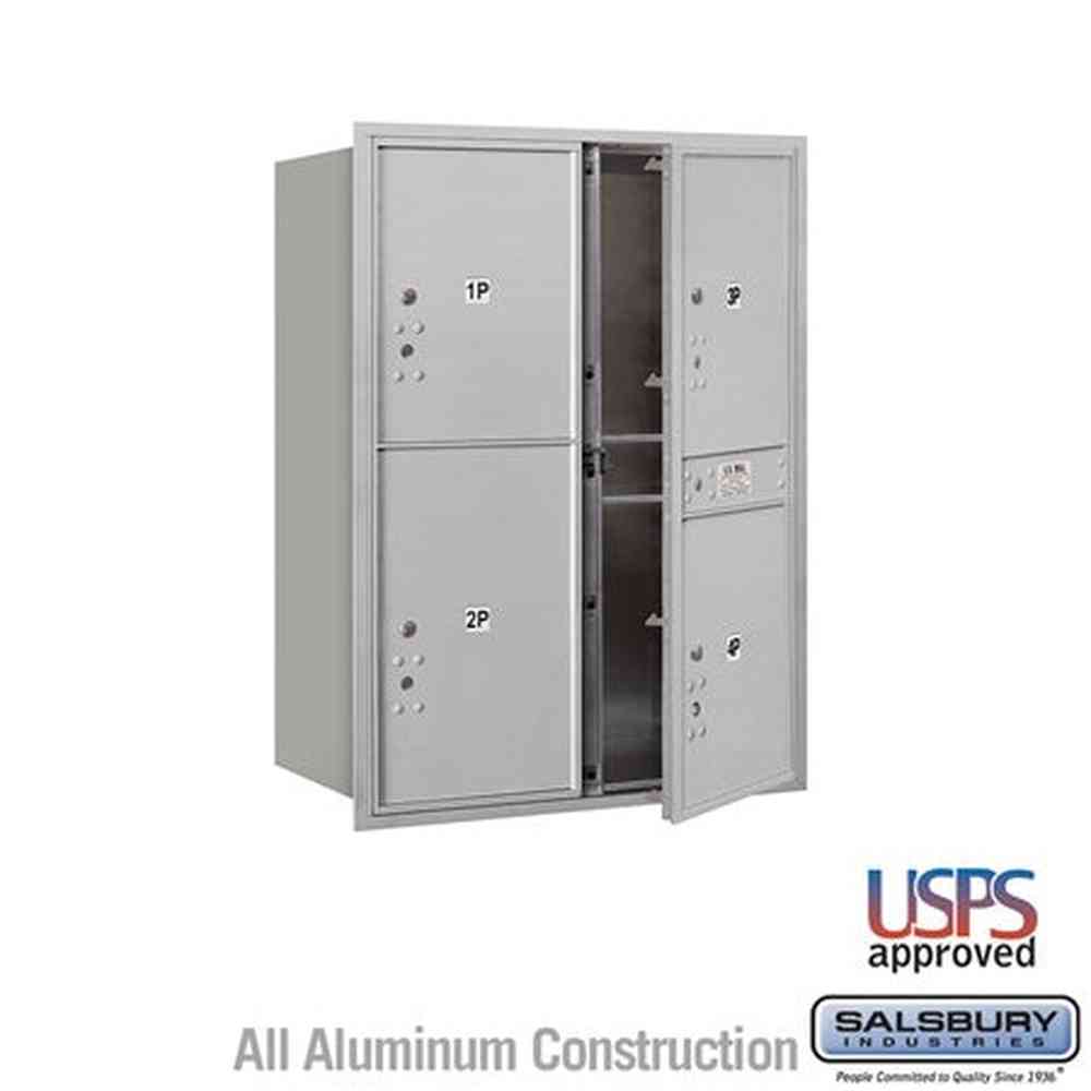 Salsbury Industries 3711D-4PAFU aluminum horizontal mailbox usps access