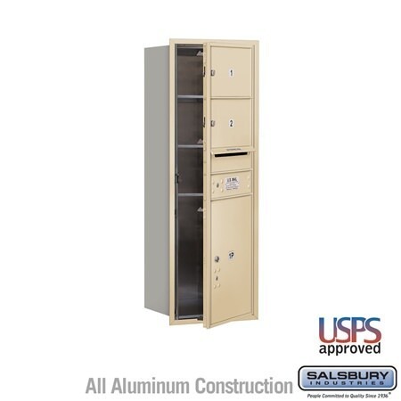 Salsbury Industries 3711S-02SFU sandstone horizontal mailbox usps access