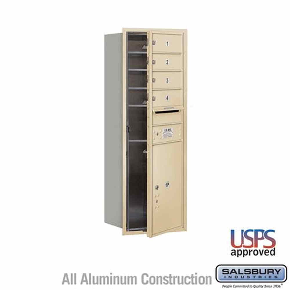 Salsbury Industries 3711S-04SFU sandstone horizontal mailbox usps access