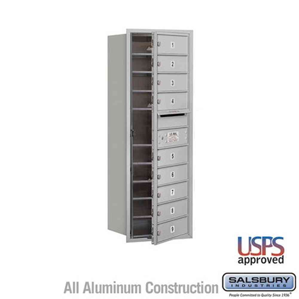 Salsbury Industries 3711S-09AFU aluminum horizontal mailbox usps access