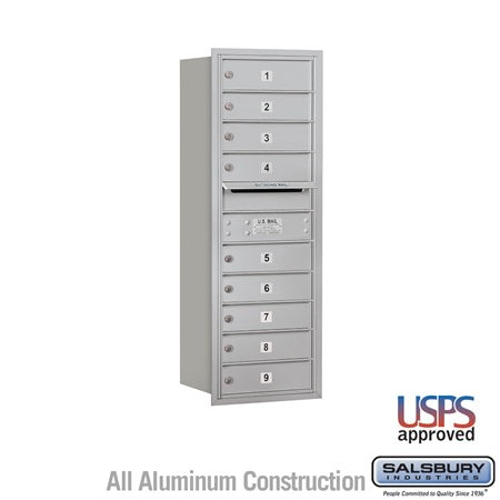 Salsbury Industries 3711S-09ARU aluminum horizontal mailbox usps access