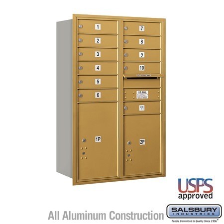 Salsbury Industries 3712D-11GRU gold horizontal mailbox usps access