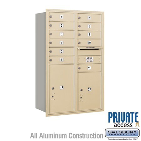 Salsbury Industries 3712D-11SRP sandstone horizontal mailbox private access