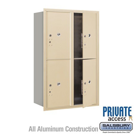 Salsbury Industries 3712D-4PSFP sandstone horizontal mailbox private access