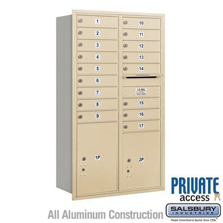 Salsbury Industries 3715D-17SRP sandstone horizontal mailbox private access