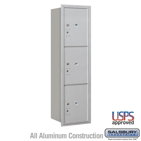 Salsbury Industries 3715S-3PARU aluminum horizontal mailbox usps access
