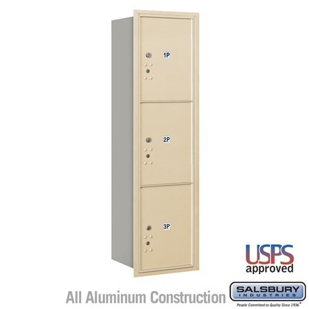 Salsbury Industries 3715S-3PSRU sandstone horizontal mailbox usps access