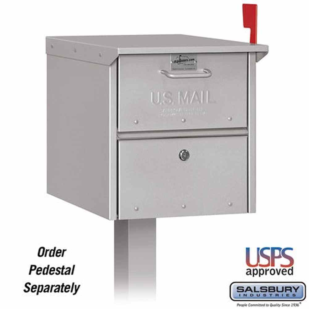 Salsbury Industries 4325SLV silver roadside mailbox