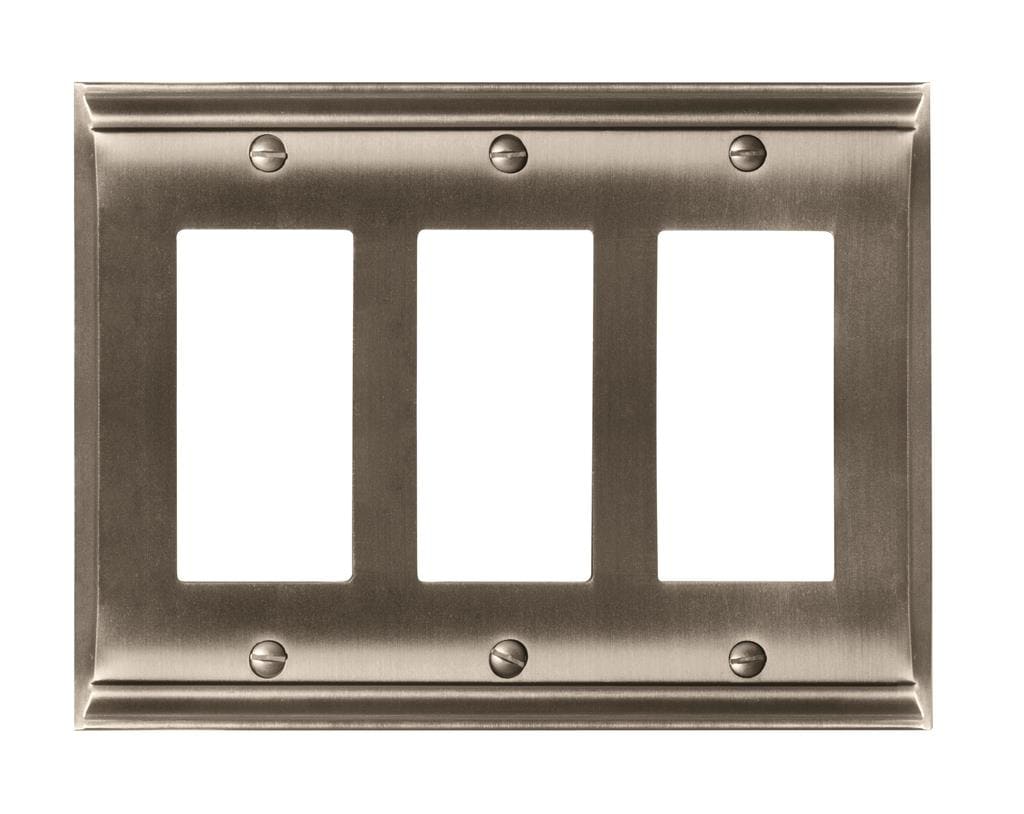 Amerock BP36506G10 Candler 3 Rocker Satin Nickel Wall Plate