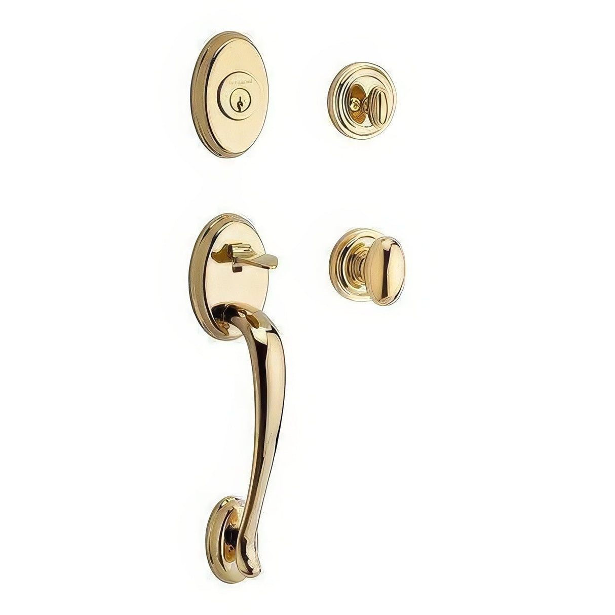 Baldwin SCCOLXELLTRR003 polished brass single cylinder handleset