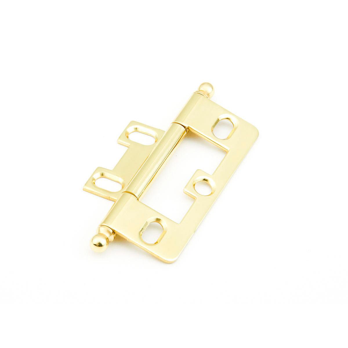 Schaub and Company 1100B-03 Non-Mortise Ball Tip 2-1/2" x 7/8" Cabinet Hinge Cabinet Knob Polished Brass
