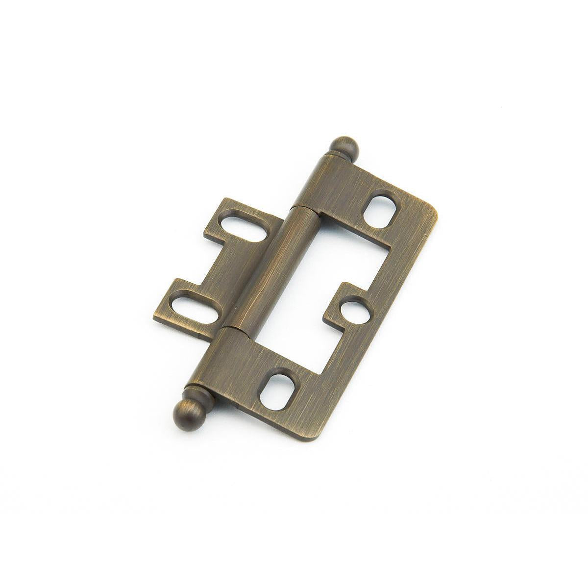 Schaub and Company 1100B-ALB Non-Mortise Ball Tip 2-1/2" x 7/8" Cabinet Hinge Cabinet Knob Antique Light Brass