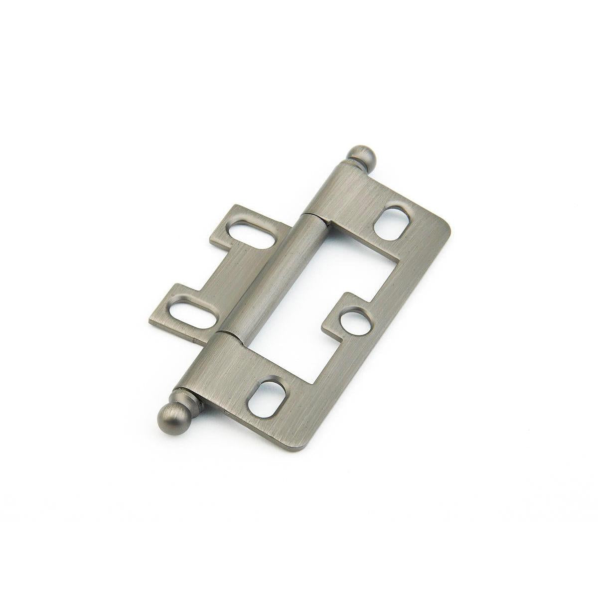 Schaub and Company 1100B-AN Non-Mortise Ball Tip 2-1/2" x 7/8" Cabinet Hinge Cabinet Knob Antique Nickel