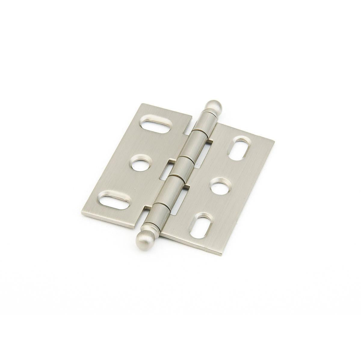 Schaub and Company 1111B-15 Ball Tip Mortise 2" x 3/4" Cabinet Hinge Cabinet Knob Satin Nickel