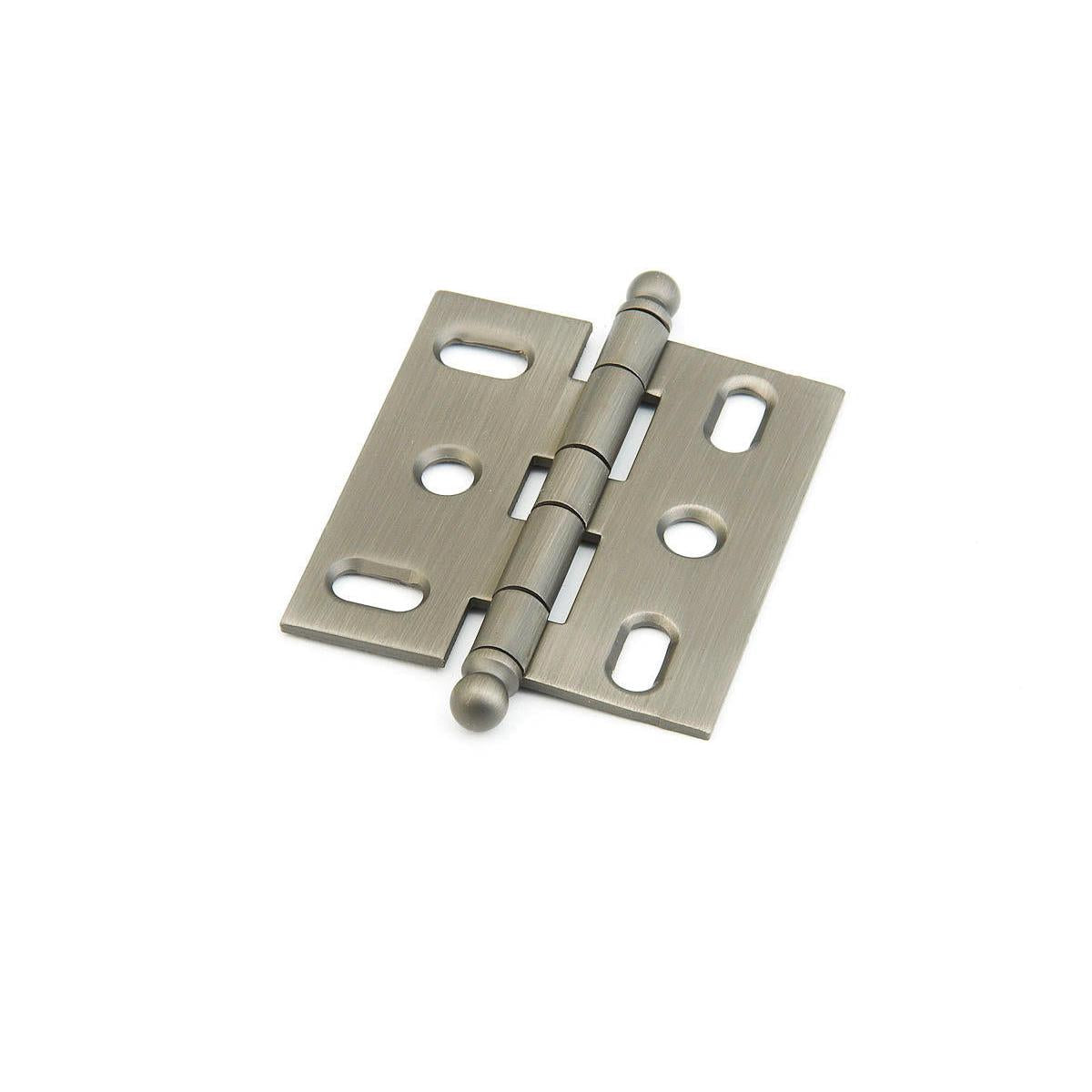 Schaub and Company 1111B-AN Ball Tip Mortise 2" x 3/4" Cabinet Hinge Cabinet Knob Antique Nickel