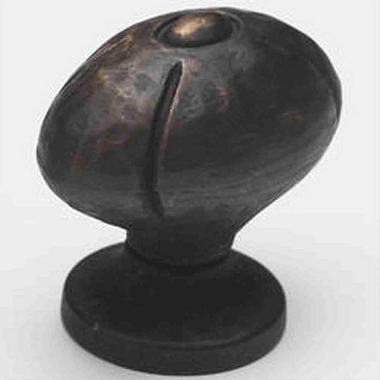 Schaub and Company 252-ABZ Siena Design Oval Cabinet Knob With 1-1/4" Diameter Cabinet Pull Ancient Bronze