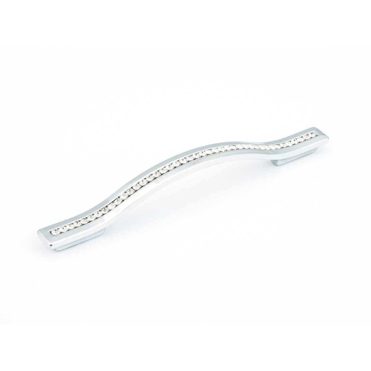Schaub and Company 302-26 Skye Vale Collection 128 / 160 mm Center Cabinet Pull with Crystal Inlay Chrome