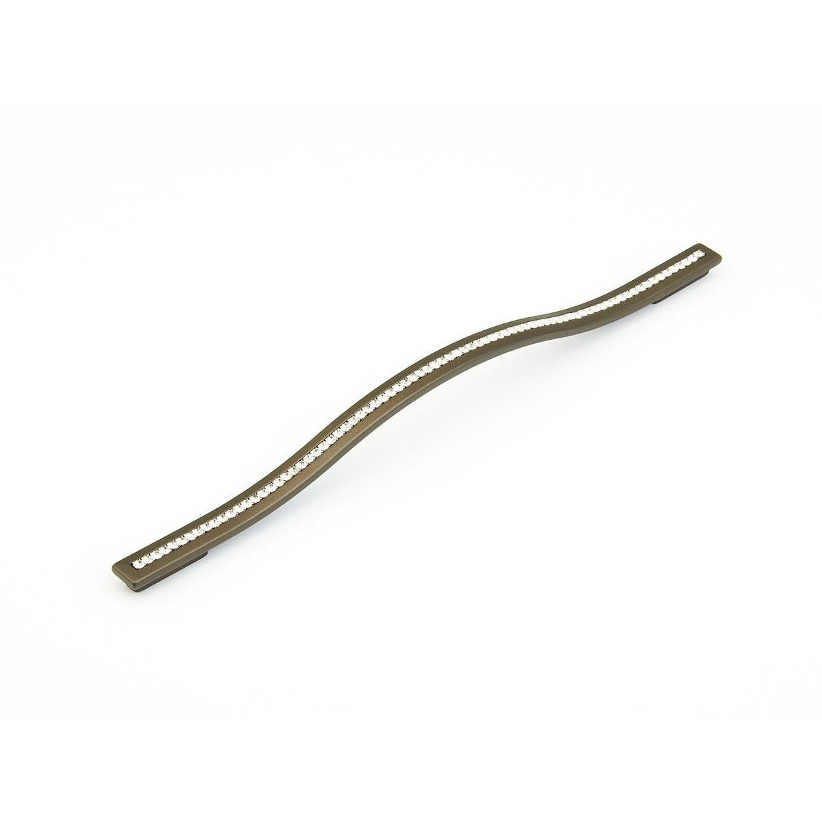 Schaub and Company 303-MBZ Skye Vale Collection 288 / 320 mm Center Cabinet Pull with Crystal Inlay Milano Bronze