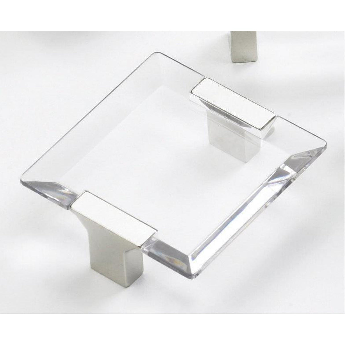 Schaub and Company 315-15-CL Positano Collection 64 mm Center Cabinet Square Cabinet Pull Satin Nickel Clear