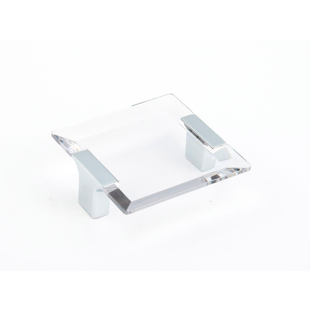 Schaub and Company 315-26-CL Positano Collection 64 mm Center Cabinet Square Cabinet Pull Chrome Clear