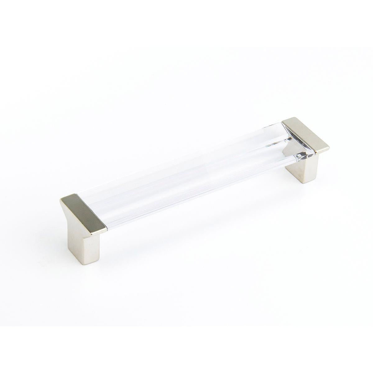 Schaub and Company 316-15-CL Positano Collection 128 mm Center Cabinet Bar Cabinet Pull Satin Nickel Clear