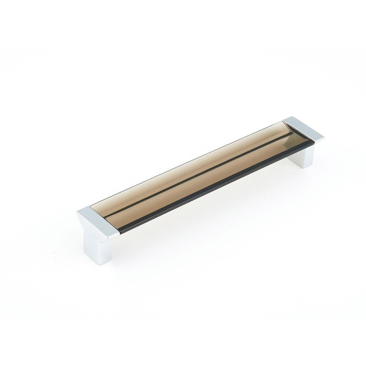 Schaub and Company 317-26-SM Positano Collection 160 mm Center Cabinet Bar Cabinet Pull Chrome Smoke