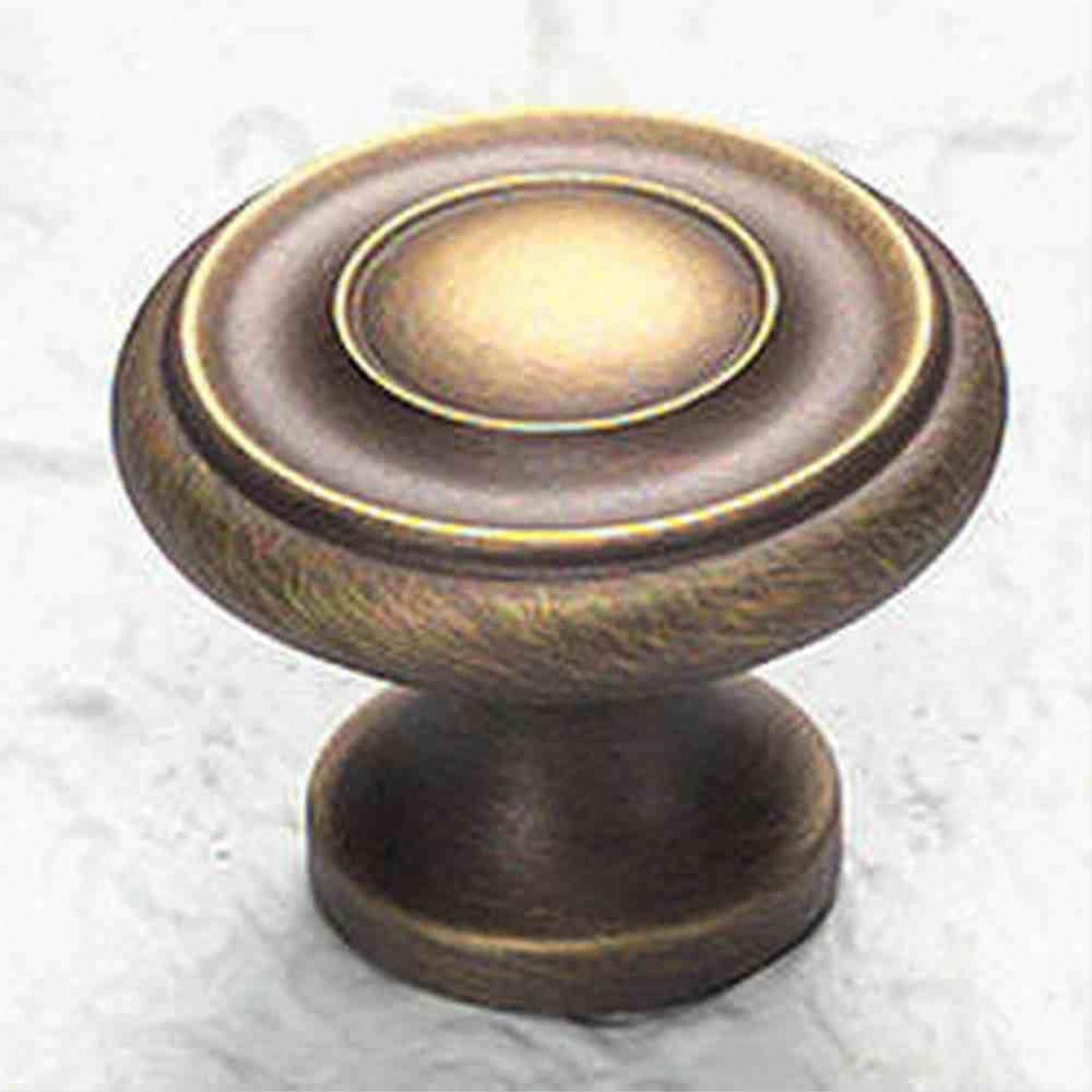 Schaub and Company 703-ALB Solid Traditional Design Mushroom Cabinet Knob With 1-1/4" Diameter Antique Light Brass