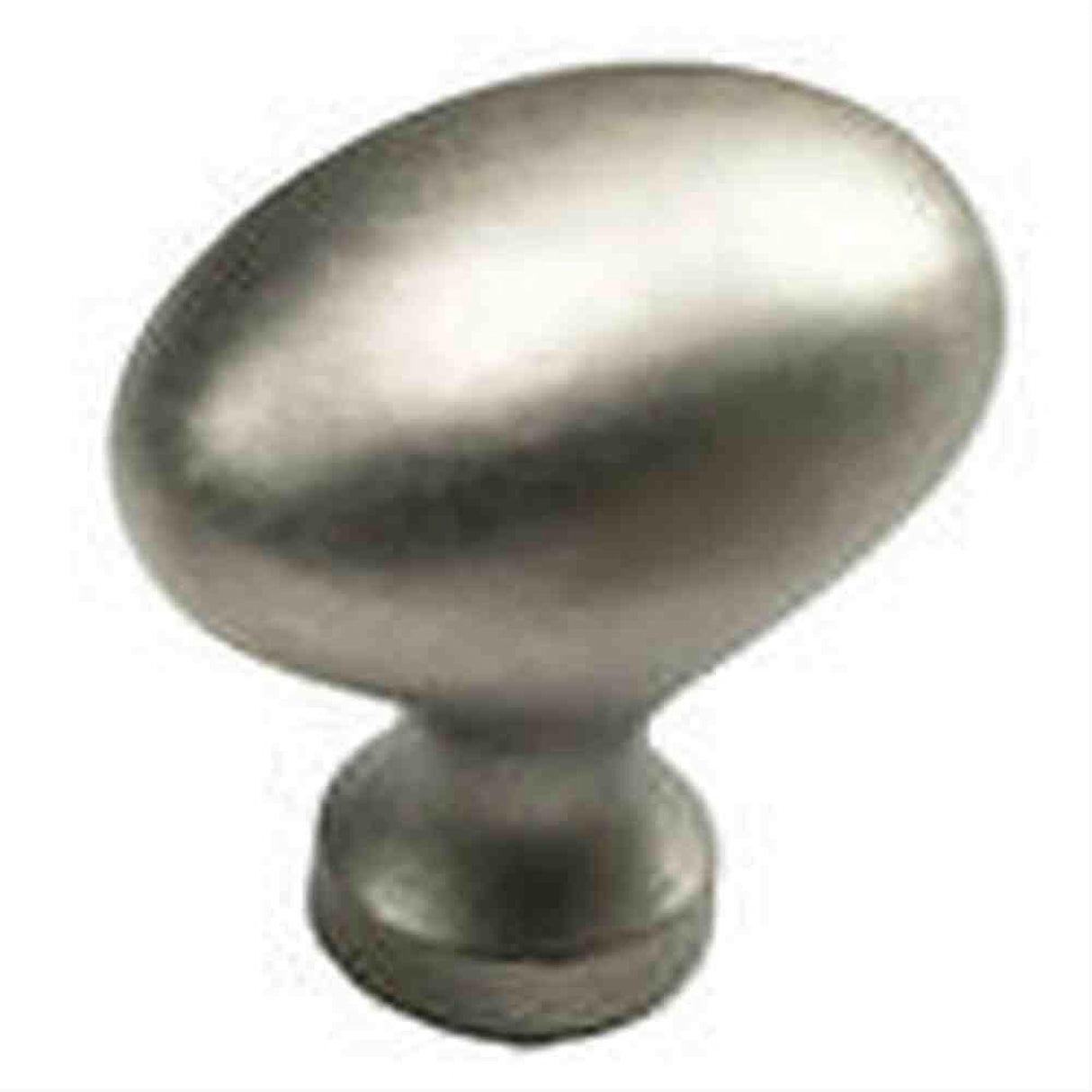 Schaub and Company 719-DN Solid Traditional Design Oval Cabinet Knob With 1-3/8" Diameter Distressed Nickel