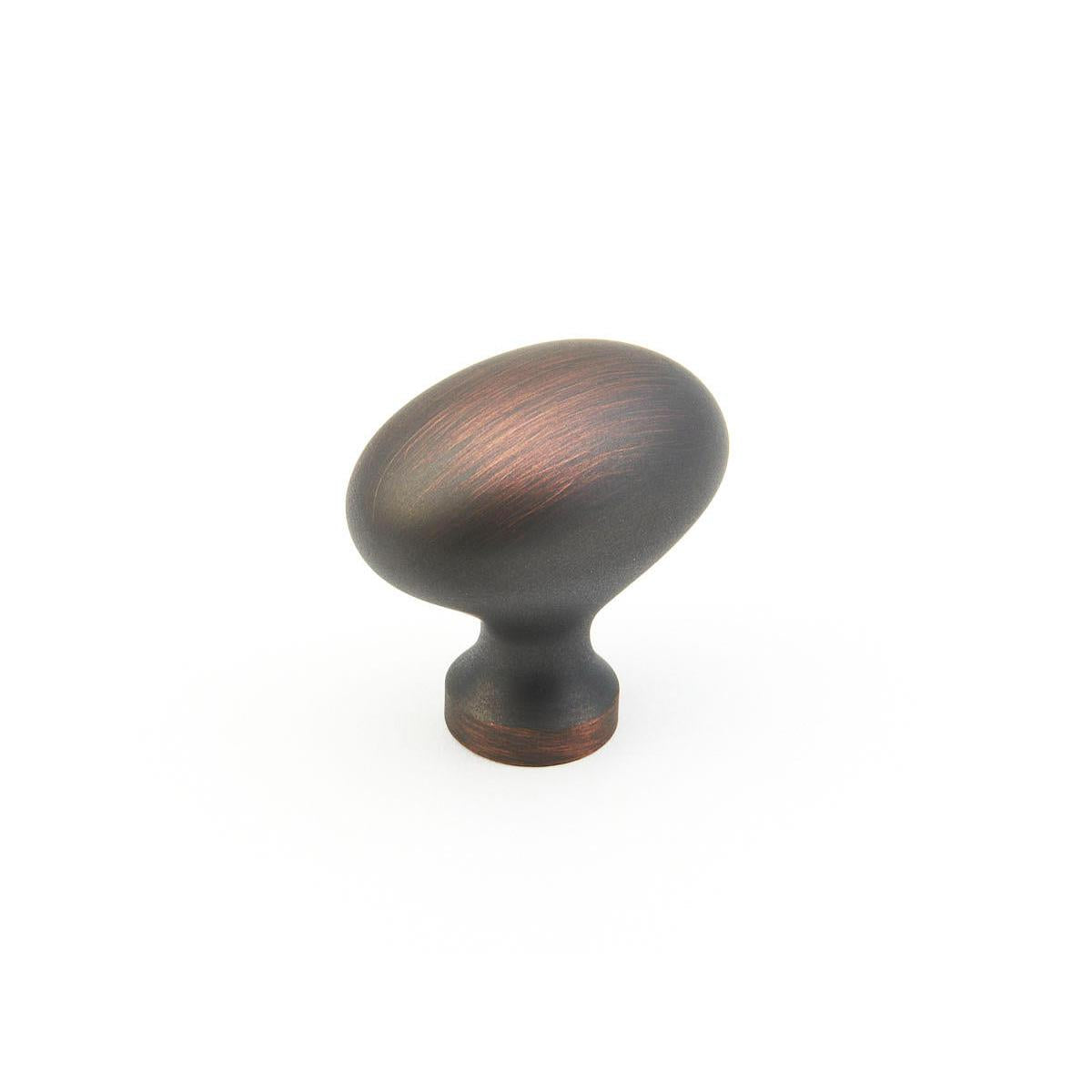 Schaub and Company 719-MiBZ Solid Traditional Design Oval Cabinet Knob With 1-3/8" Diameter Michelangelo Bronze