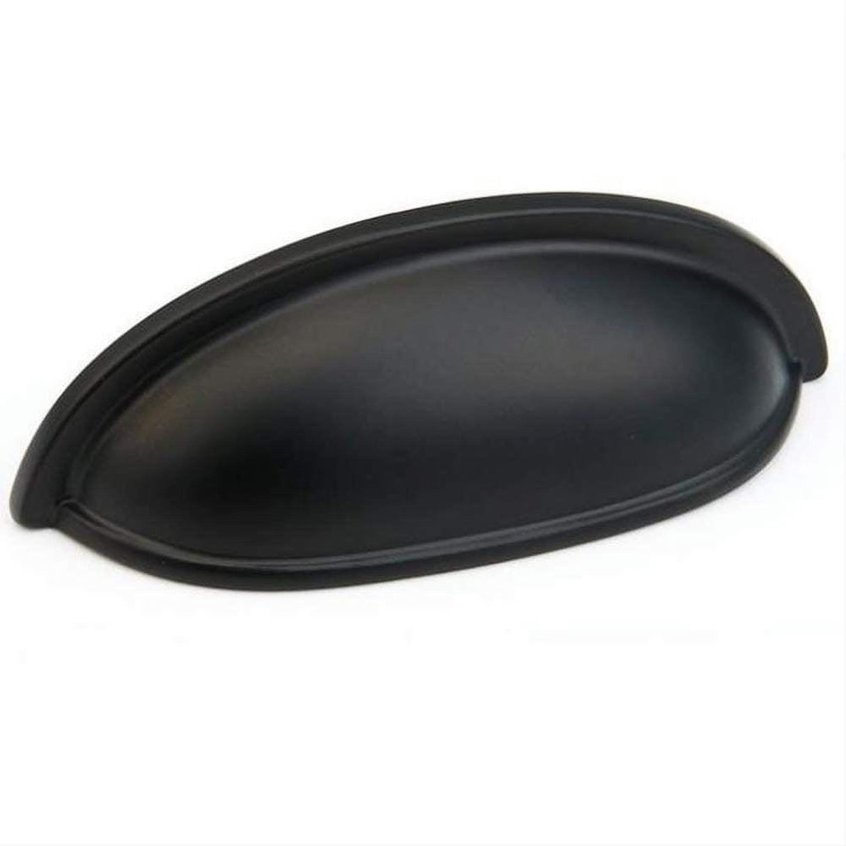 Schaub and Company 730-FB Solid Traditional Design Cup Cabinet Pull With 3" Center to Center Flat Black