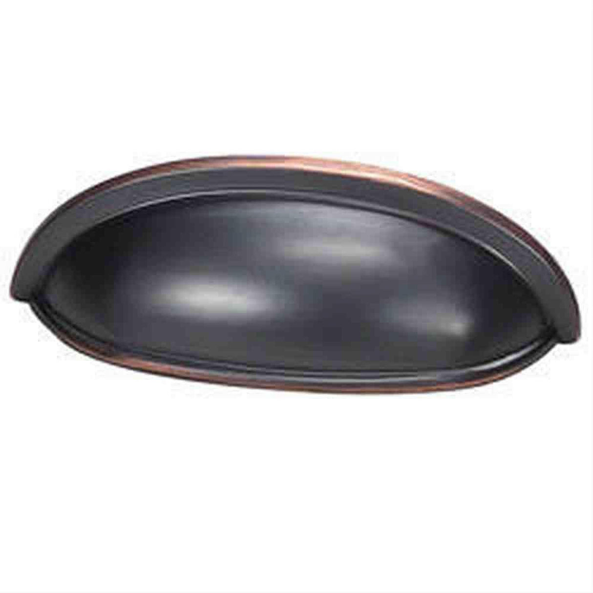 Schaub and Company 731-MiBZ Solid Traditional Design Cup Cabinet Pull With 3" Center to Center Michelangelo Bronze