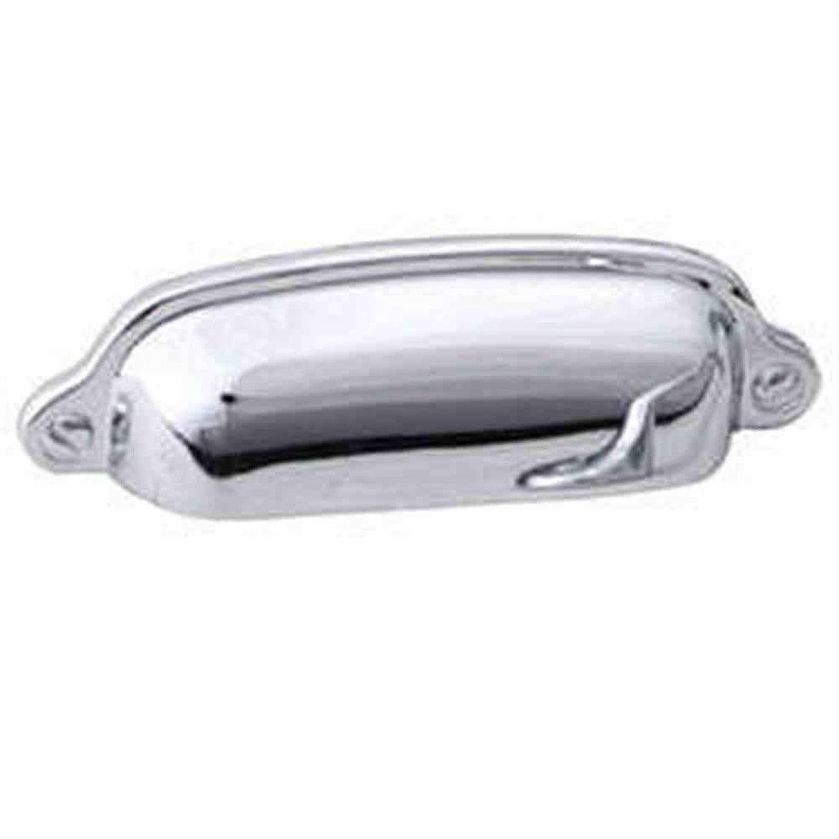 Schaub and Company 743-26 Solid Traditional Design Cup Cabinet Pull With 3" Center to Center Chrome