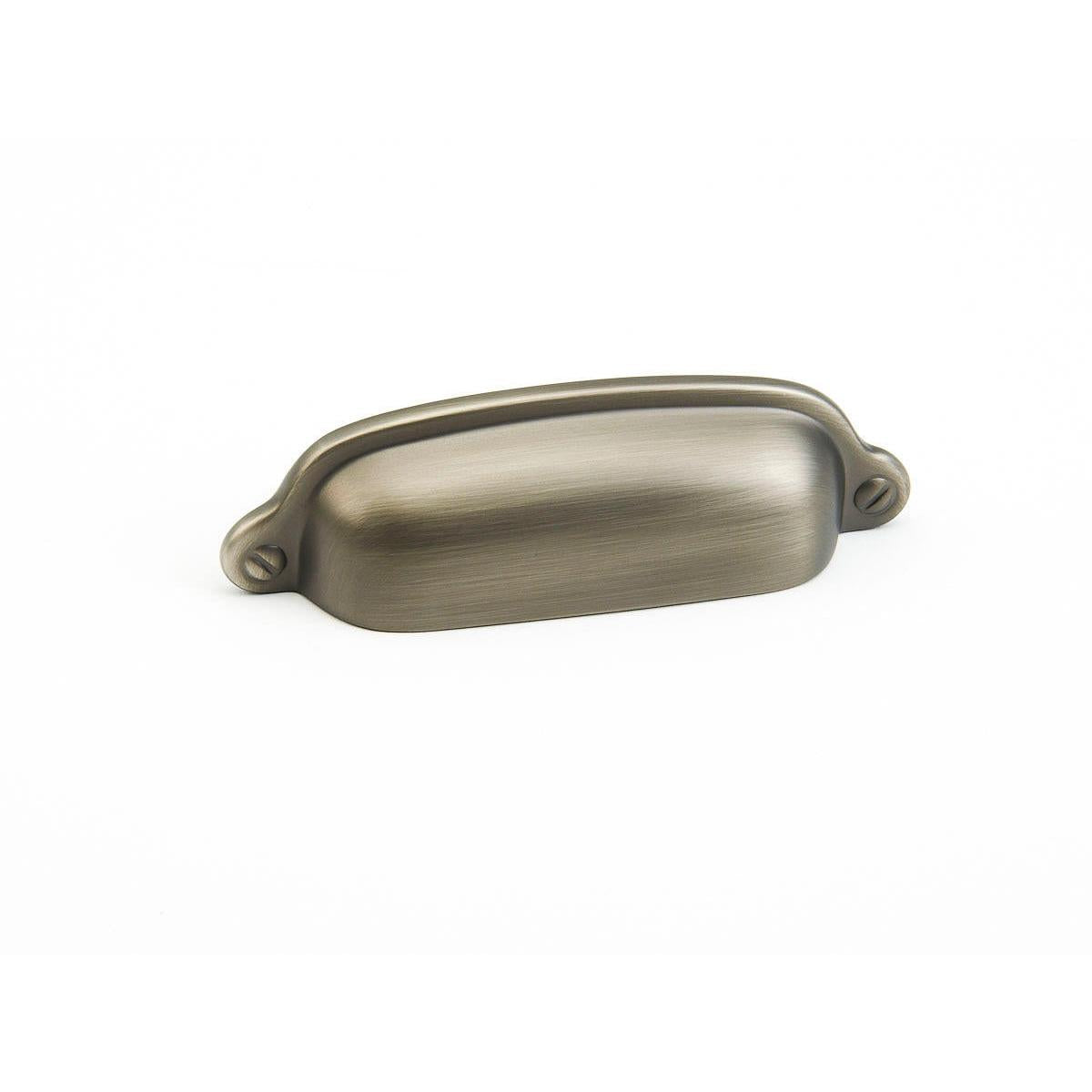Schaub and Company 743-AN Solid Traditional Design Cup Cabinet Pull With 3" Center to Center Antique Nickel