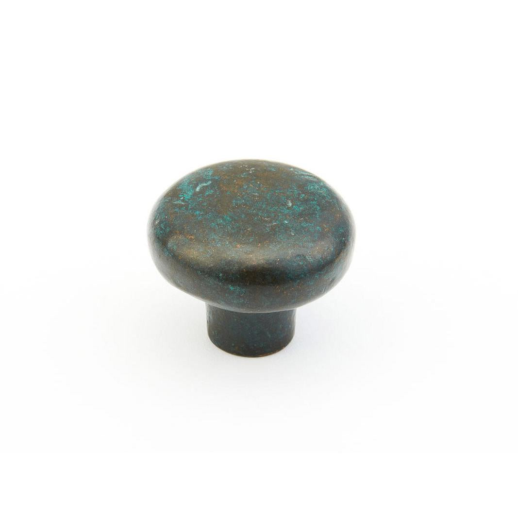 Schaub and Company 773-VI Bronze Mountain Design Mushroom Cabinet Knob With 1-5/8" Diameter Verde Imperial