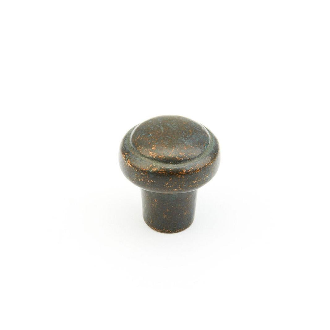 Schaub and Company 781-VI Bronze Mountain Design Round Cabinet Knob With 1.38" Diameter Verde Imperial