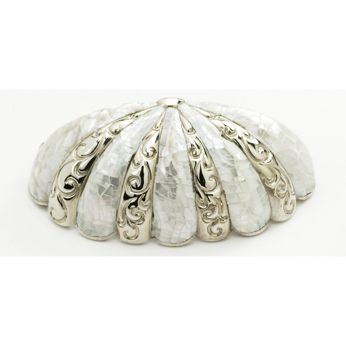 Schaub and Company 854-MOP-PN Precious Inlay Series 3 Inch Center Cup Cabinet Pull Pearl / Nickel