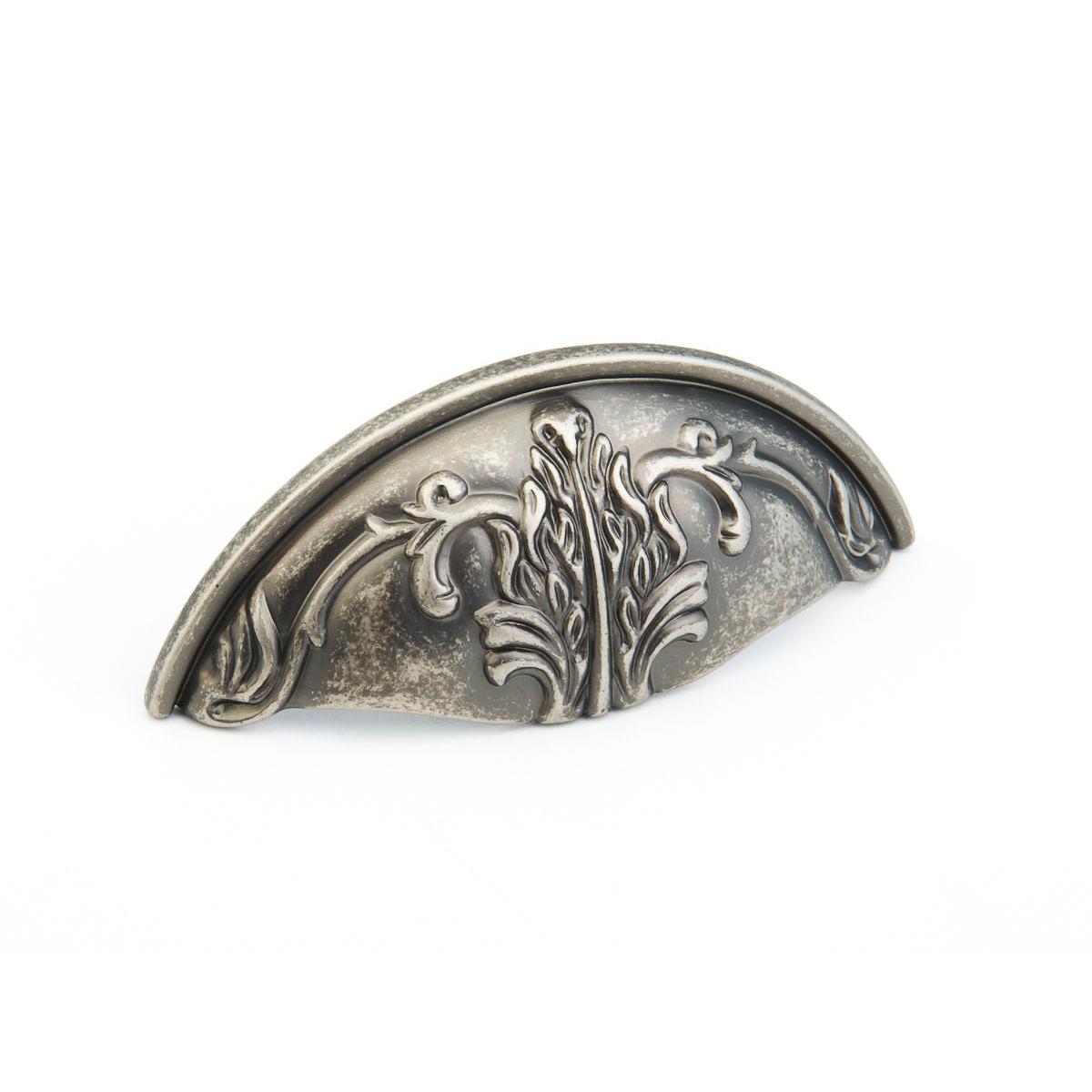 Schaub and Company 872-CRS Corinthian Design Cup Cabinet Pull With 3" Center to Center Corinthian Silver