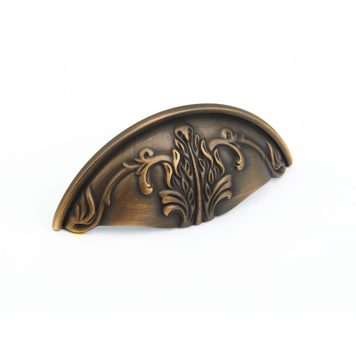 Schaub and Company 872-RB Corinthian Design Cup Cabinet Pull With 3" Center to Center Redington Brass