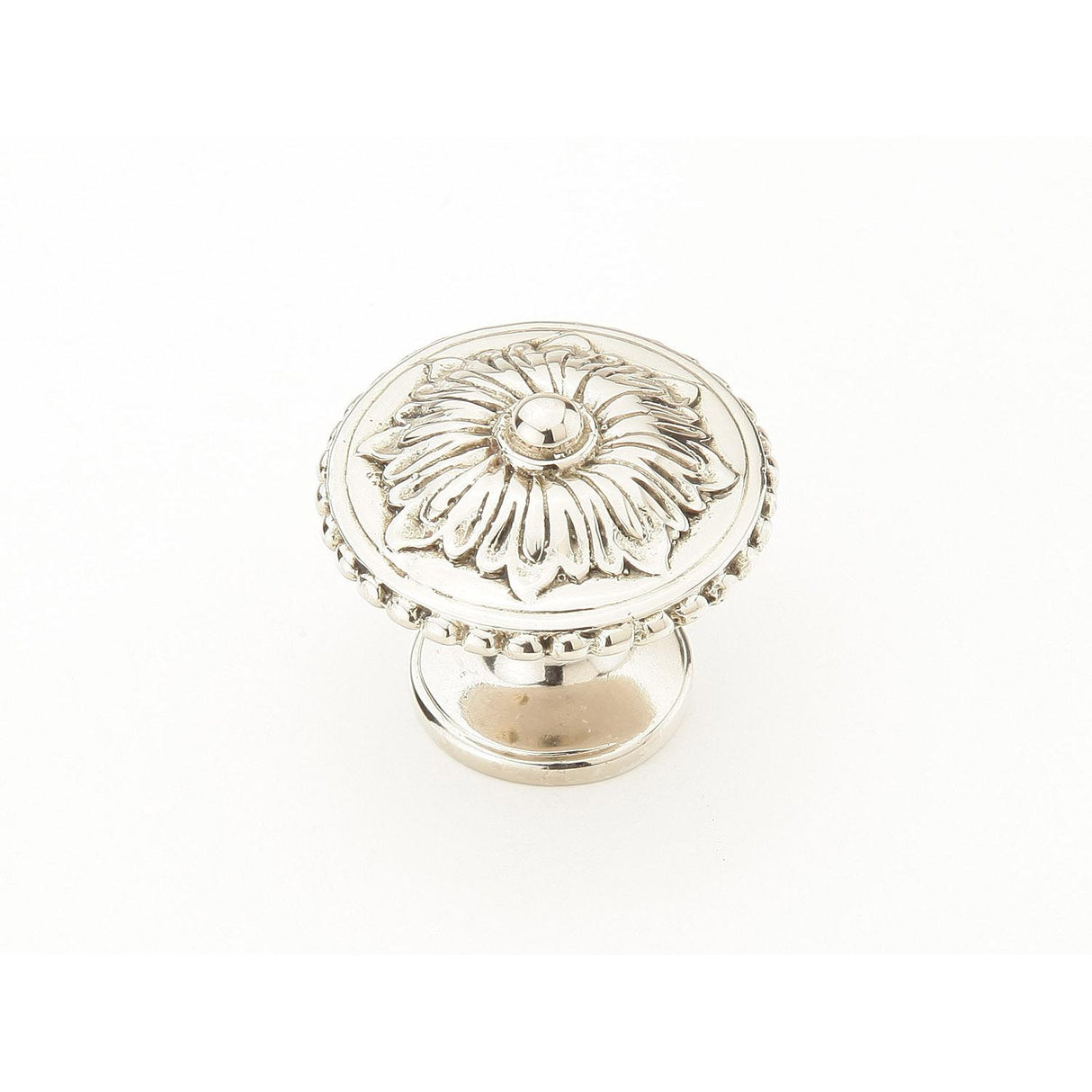 Schaub and Company 930-WB-DAB Traditional and Contemporary Series 1-1/4 Inch Diameter Floral Mushroom Cabinet Knob White Brass