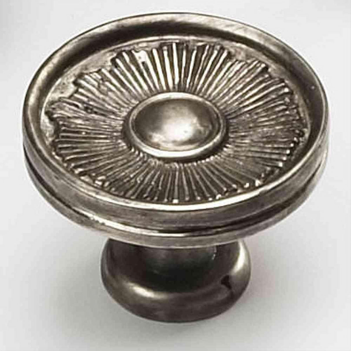 Schaub and Company 972-SA Sunburst Series 1-3/8 Inch Diameter Mushroom Cabinet Knob Silver Antique