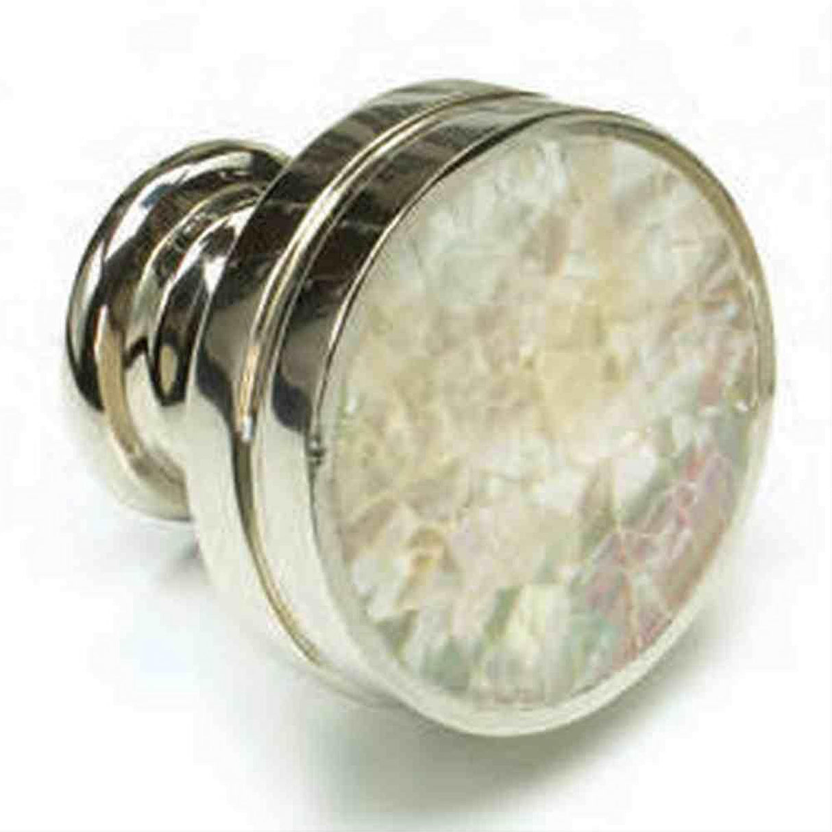 Schaub and Company 990-MOP-PN Symphony Collection 1-3/8 Inch Diameter Round Cabinet Knob Polished Nickel / Mother of Pearl