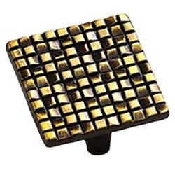 Schaub and Company 234-FAB french antique bronze square cabinet knob